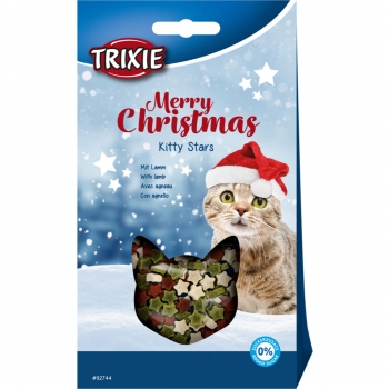 TRIXIE Christmas Kitty Stars, Somon și Miel, găletușa recompense pisici, 140g 140g imagine 2022