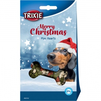 TRIXIE Christmas Mini Hearts, Pui, plic recompense câini, 140g