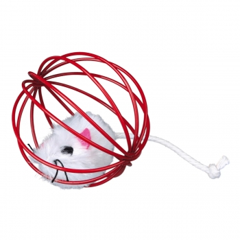 Trixie, glob metal cu șoricel, jucărie, pisici, cu clopoțel, multicolor, 6cm