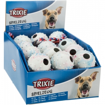 Trixie, jucărie minge cu sfoară câini, cauciuc, 6 x 30cm, multicolor 30cm imagine 2022