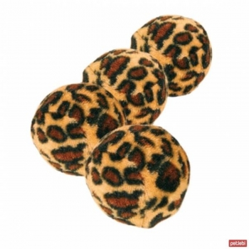 Trixie, jucărie minge leopard, pisici, cu clopoțel, plastic, multicolor, 3.5cm, 4 buc 3.5cm imagine 2022