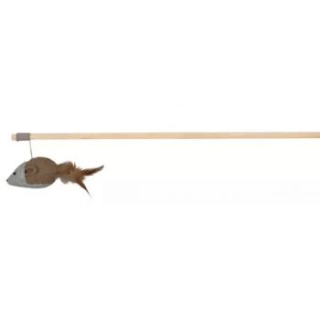 Trixie, undiță din lemn cu șoricel, jucărie, pisici, maro, 50cm 50Cm imagine 2022