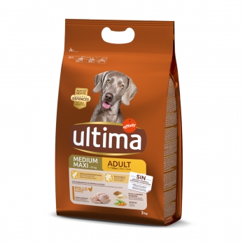ULTIMA Dog Medium & Maxi Adult, Pui, hrană uscată câini, 3kg pentruanimale.ro