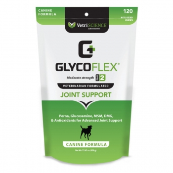 VETRI SCIENCE GlycoFlex Stage 2, Bite-sized Chews, suplimente articulare câini, 120cpr masticabile GlycoFlex