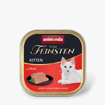 VOM FEINSTEN, Vită, tăviță hrană umedă fără cereale pisici junior, apetit capricios, (pate), 100g (pate) imagine 2022