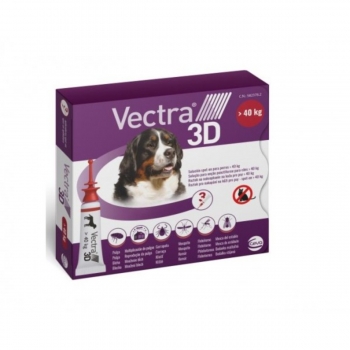 Vectra 3D, spot-on, soluție antiparazitară, câini +40 kg, 3 pipete 3D