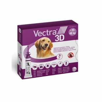 Vectra 3D, spot-on, soluție antiparazitară, câini 25-40 kg, 3 pipete 25-40