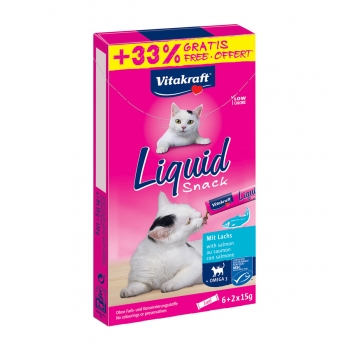 Vitakraft Cat Snack Lichid Somon și Omega 3, 6x15g pentruanimale.ro imagine 2022