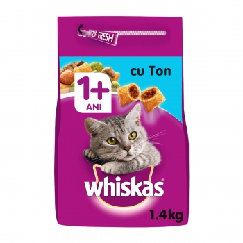 WHISKAS Adult, Ton, hrană uscată pisici, 1.4kg 1.4kg imagine 2022