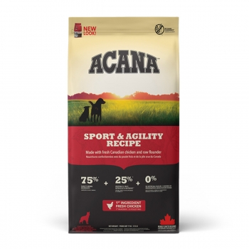 ACANA Heritage Sport & Agility, hrană uscată fără cereale câini, 17kg ACANA