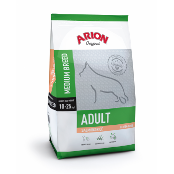 Arion Original Adult Medium cu Somon si Orez, 12 kg Arion