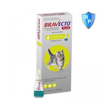 Bravecto Plus Spot On Cat 1.2-2.8 kg, 112.5 mg, 1 pipeta imagine