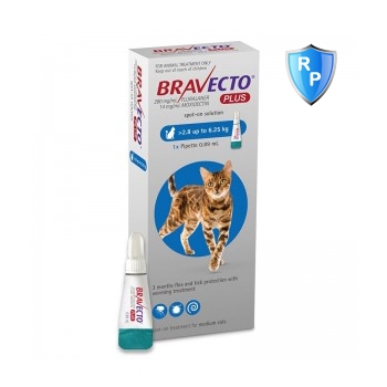 Bravecto Plus Spot On Cat 2.8-6.25 kg, 250 mg, 1 pipeta Bravecto imagine 2022