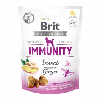 BRIT Care Functional Snack Immunity, Insecte cu Ghimbir, recompense funționale fără cereale câini, imunitate, 150g