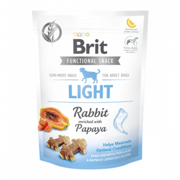 BRIT Care Functional Snack Light, Iepure cu Papaya, recompense funționale fără cereale câini, managemantul greutății, 150g 150g