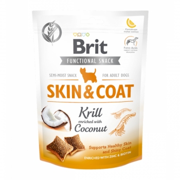 BRIT Care Functional Snack Skin & Coat, Krill cu Nucă de cocos, recompense funționale fără cereale câini, piele și blană, 150g 150g imagine 2022