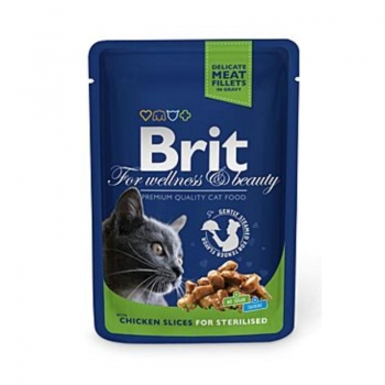 Brit Premium Sterilised Cat plic cu carne de pui 100 gr imagine