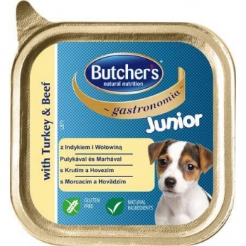 Pachet Butcher's Dog Junior Gastronomia Pate cu Curcan, 6x150 g imagine