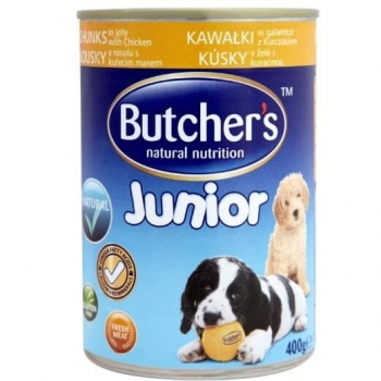 Pachet Butcher's Dog Junior cu Pui, 6x400 g imagine