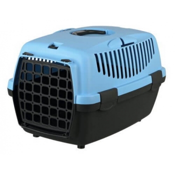 TRIXIE Capri 1, cușcă transport câini și pisici, XS-S(max. 6kg), plastic, deschidere frontală, albastru și negru, 32 x 31 x 48 cm 6kg