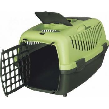 TRIXIE Capri 2, cușcă transport câini și pisici, XS-S(max. 8kg), plastic, deschidere frontală, verde, 37 x 34 x 55 cm 8kg