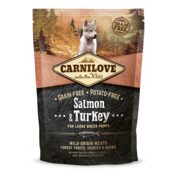 CARNILOVE Junior L-XL, Somon și Curcan, hrană uscată fără cereale câini junior, 1.5kg Carnilove imagine 2022