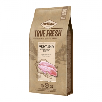 CARNILOVE True Fresh Adult S-XL, Curcan proaspăt cu linte roșie, hrană uscată fără cereale câini, 11.4kg 11.4kg imagine 2022