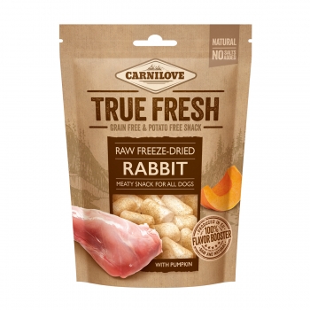 CARNILOVE True Fresh Raw Freeze-Dried, Iepure cu Dovleac, recompense presate la rece fără cereale câini, 40g 40g imagine 2022