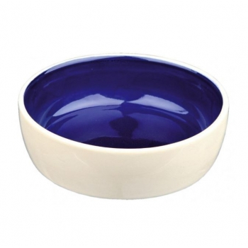 Castron Ceramic 0.3L/12cm crem/albastru pentruanimale.ro imagine 2022