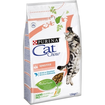 Cat Chow Sensitive Somon si Orez 1.5 kg imagine