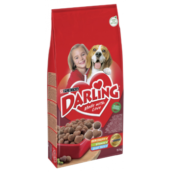 PURINA Darling Adult, Vită, Pui cu Legume, hrană uscată pentru câini, 15kg 15kg imagine 2022