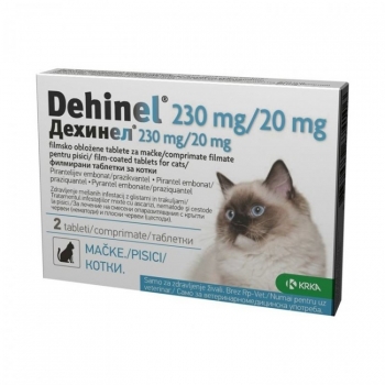 DEHINEL, antiparazitare pisici, 230 mg/20 mg, comprimate masticabile, 2cpr