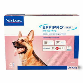 Effipro Duo Dog Virbac L (20-40 kg), 4 pipete pentruanimale