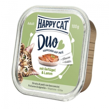 Happy Cat Duo Menu, cu Pui si Miel, 100 g imagine