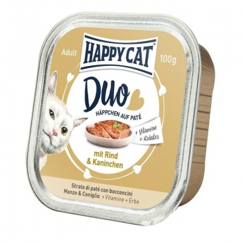 Happy Cat Duo Menu, cu Vita si Iepure, 100 g imagine