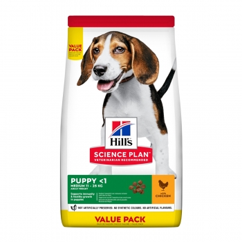 Hill’s SP Canine Puppy Medium Pui, Value Pack, 18 Kg câini