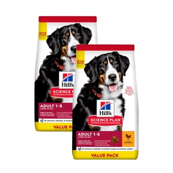 Pachet 2 x Hill's SP Canine Adult Large Breed Pui, Value Pack, 18 Kg