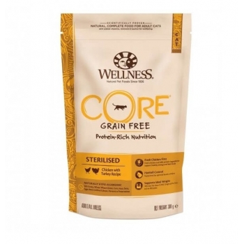Wellness Core Dry Sterilised cu Pui si Curcan, 300 g pentruanimale.ro imagine 2022