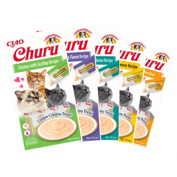 INABA CIAO Churu Piure, Pui, Test Pack recompense lichide fără cereale pisici, topping cremos, 14g x 20 14g imagine 2022