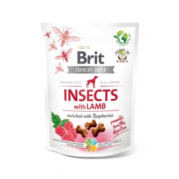 BRIT Care Crunchy Cracker, Insecte și Miel cu Zmeură, recompense fără cereale câini, 200g 200g imagine 2022