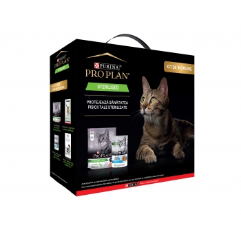 Promo purina pro plan sterilised, kit de ingrijire pisici sterilizate