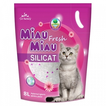 Pachet 4 Buc x Asternut Igienic Miau Miau Fresh Silicat 8 Litri Miau Miau