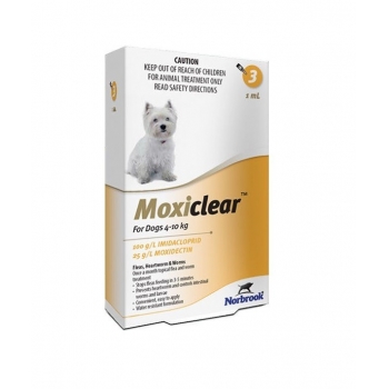 Moxiclear Caine Spot-On M ,1 ml 4-10 kg, 3 pipete imagine
