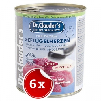 Pachet 6 Conserve Dr. Clauder’s Selected Meat Inimi de Pui, 400 g Dr. Clauder's imagine 2022