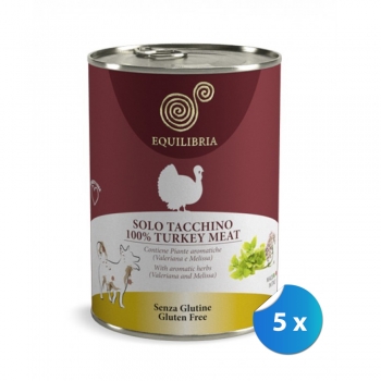 Pachet Conserve Equilibria Dog Single Protein Curcan 5 x 410 g imagine
