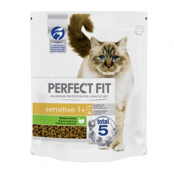 PERFECT FIT Cat Sensitive, Curcan, hrană uscată pisici, sensibilitati digestive, 1.4kg pentruanimale.ro