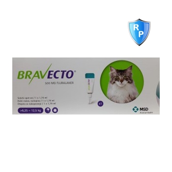 Bravecto Spot On Cat 6.25-12.5 kg, 500 mg, 1 pipeta imagine