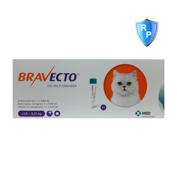 Bravecto Spot On Cat 2.8-6.25 kg, 250 mg, 1 pipeta Bravecto imagine 2022