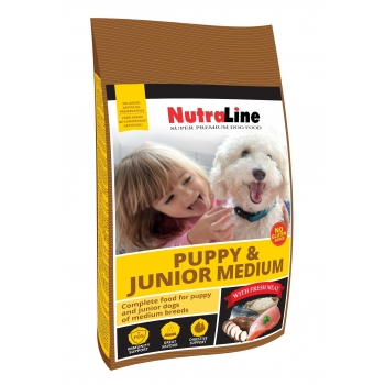 Nutraline Dog Medium Puppy&Junior 12.5 kg imagine