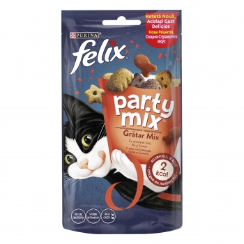 PURINA Felix Party Mix Mixed Grill, recompense pisici, Vită, Pui și Somon, 60g Felix imagine 2022